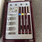 Vintage Rotring Rapidograph 4 Pen Technical Drawing Set 155743 W  Case Germany
