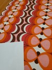 Awesome Rare Vintage Mid Century Retro 70s 60s Pink Org Brn Bow Ties Sml Fabric 