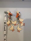 Rare Vintage 80s Singed Lunch At The Ritz Goose Dangle Earrings