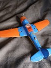 Vintage Antique 1930 s Cast Iron Blue Hubley  Plane Airplane Toy 9 Inches 