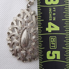 Vintage Art Deco Filigree Elaborate Silvertone 2-1 4  Statement Pendant Necklace