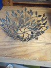 Decorative Iron Wire Fruit Bowl Featuring A Twisted Vine And Leaf Design 