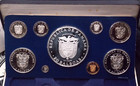 1975 Franklin Mint Panama Proof Silver  9 Coin  Set 5 8oz Total Asw Box   Coa