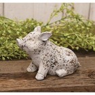 New Primitive Pig Farmhouse Animal Figurine Resin Aged Carved Look 5 hx2 5 w