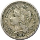 1881 3cn Three Cent Nickel Extra Fine