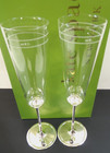 Kate Spade Lenox Darling Point Pair Champagne Flutes 8 Oz Silverplate Mr   Mrs