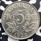 1922 Canada 5 Cents Lot c2892 Nice 