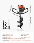 Vevor Gas Powered Post Hole Digger 52cc Earth Auger 6    10  Bites For Fence