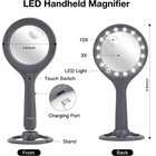 2in1 Handheld Led 3x 10x Magnifying Glass Reading Magnifier With Stand W  16 Led