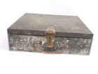 Antique Vtg Victorian Strong Box Brass Handle Metal Document Cash Money Safe