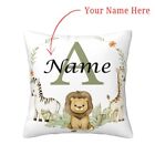 Safari Animals Pillow Case Jungle Nursery Crib Garland Custom Name Gift Bedding