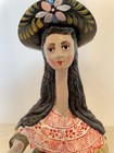 Vtg Hilario Mend  vil Peruvian Long-neck Cusco Woman  Folk Art