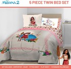 Disney Moana Twin Comforter Set 5 Piece Kids Bedding For Girls  Beige   Bed In A