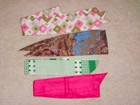 Vintage Accessory Lot 10 Neck Scarves  Or Hair head Ties Or Fabric Belts 