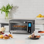 Gourmia 160oz Toaster Oven Air Fryer Gray 4-slice 11 Cooking Functions