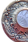 Antique Art Nouveau Sterling Silver Cut Glass Hair Receiver Vanity Dresser Jar