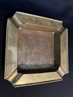 Xl Thick Heavy 8 5  Brass Square Made In Hong Kong Cigar Ashtray  longevity  Vtg