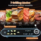 Panini Press Sandwich Maker Grill  1200w Electric Indoor Griddle With Led Touch