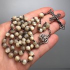 Christian Catholic Rosary Balamuti Beads Silver Cross Crucifix Pendant Italy