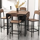 5-piece Dining Set Table And 4 Chairs Home Kitchen Room Breakfast Furniture Us