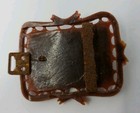 Vintage Antique  Plastic Belt Buckle Brown Rose Flowers Craft Art Decor Rare