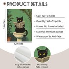 Cat Bathroom Wall Art Funny Canvas Wall Decor Black Cat Pictures Cute Prints    