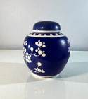 Chinese Porcelain Ginger Jar Blue   White Prunus Blossom Kangxi Style