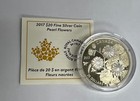 2017  20 Fine Silver Canada Coin  pearl Flowers  With Case   Coa
