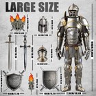 30 Pieces Medieval Party Decorations 6 Feet Jointed Suit Of 6 Feet  Silver