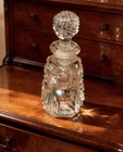 American Brilliant Antique Cut Glass Cologne Perfume Bottle Victorian Deco 1900s