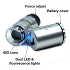 Mini 60x Jewelers Loupe   Magnifier With Led   Fluorescence Ultra Violet Lights
