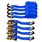 Hfs r  4pc 1-1 2 x 15ft Heavy Duty Ratchet Cargo Tie Down Straps 3000lbs J-hooks