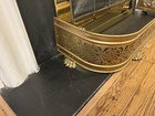 Vintage Victorian Brass Fire Place Fender With Claw Feet Mcm Antique