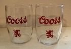 Vtg Coors Beer Tasting Glass Set Of 2 Red Griffin Logo Mcm