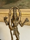 Antique Large Bronze Statue Of Indian Hindu God Shiva Original Patina Figurine