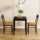 3 Piece Dining Table Set Cushioned Chairs Modern Counter Height Dinette Set Sma