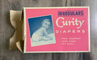  8  New Vintage 1950s Curity Cotton Cloth Diaper  21x40 Pinked Open Box Irregula