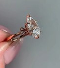 Real 2 65 Ct Pear Cut Natural Diamond Proposal  Ring 14k Solid Yellow Gold