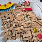 270 Piece Lot Of Brio Wooden Train Cars Track Buildings Crane Accessories Thomas