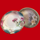 Rs Germany Bowl Hand Painted Lilies   Germany Roses Bowl Antique Set Of 2