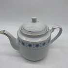 Vintage Mid Century Blue Floral Single Serve Teapot