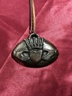 Vintage Claddagh Hanging Ornament Leather Strap Celtic Irish Love Loyalty Decor