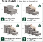 Dog Stairs For High Bed 18  H  Foldable Pet Stairs With Storage  3-steps  Gray 