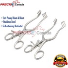 Set Of 2 Weitlaner Retractor 5 5  Sharp   Blunt 3x4 Prongs Surgical Instrument