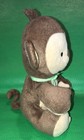 Fisher Price Brown Monkey Plush 6  Green Bow 2013 Snugamonkey Baby Lovey Toy