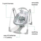 Ingenuity Convertme 2-in-1 Compact Portable Automatic Baby Swing   Infant Seat 