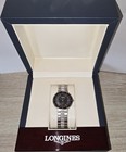 Longines Men s Quartz Watch Black Dial Silver Stainless Steel W  Box   Links