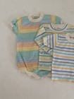 Vtg 80s Healthtex Boys 9mo 18mo 24mo Romper Shirts Lot Pastel Colors Striped Nwt
