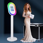 Portable Ipad Photo Booth With Rgb Ring Light Selfie Photo Booth Kiosk For Party