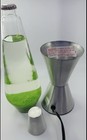 Vintage 2002 Lava Lite Lamp 16 3  32oz Green Wax Clear Liquid Silver Base  19